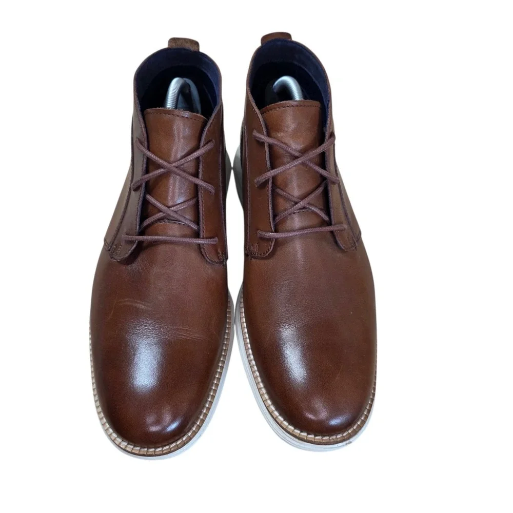 Cole Haan Chukka Boots Mens 8 Brown Leather Casual Office Comfort